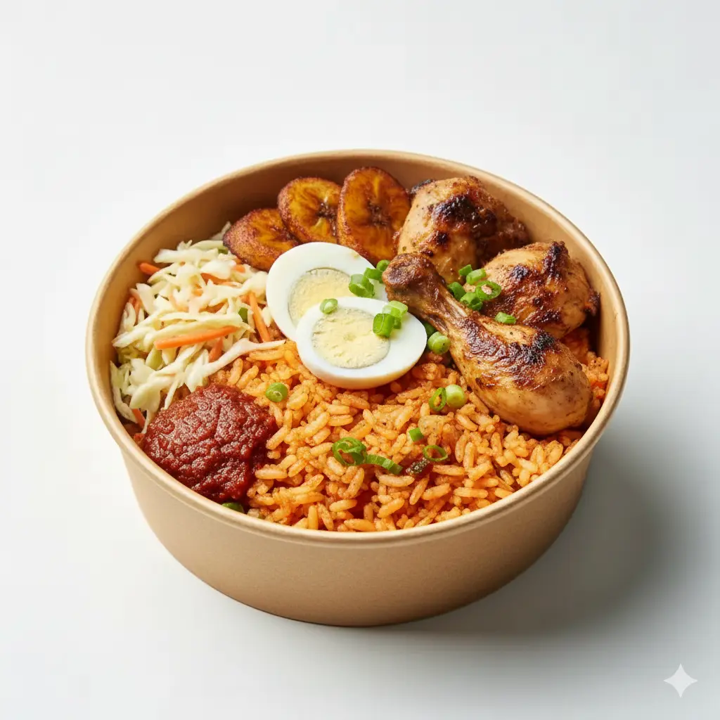 Delicious colorful poke bowl